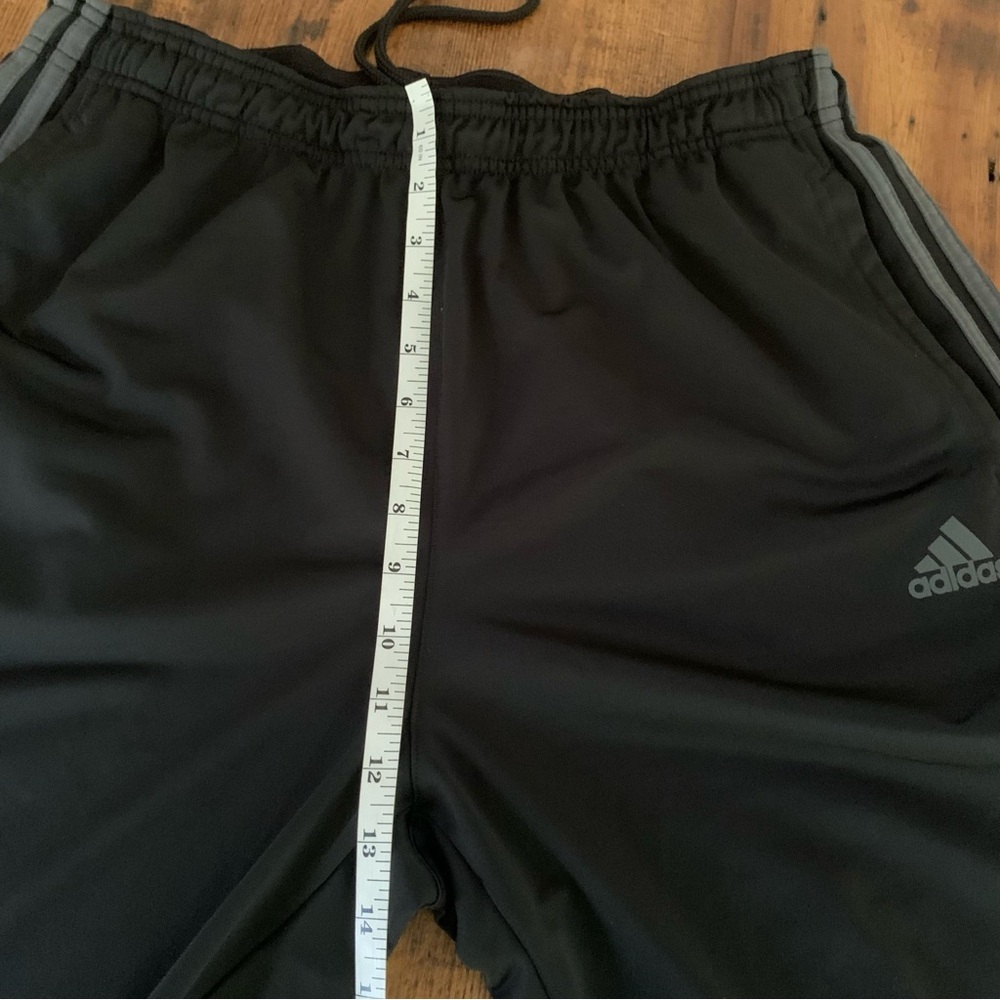 Adidas Black Gray 3 Stripe Pull On Warm Up Track Pants Ankle Zip Sz XL - Picture 10 of 10